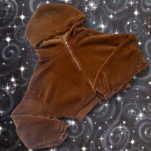 BDG Urban Outfitters fluffy quarter zip cropped hoodie